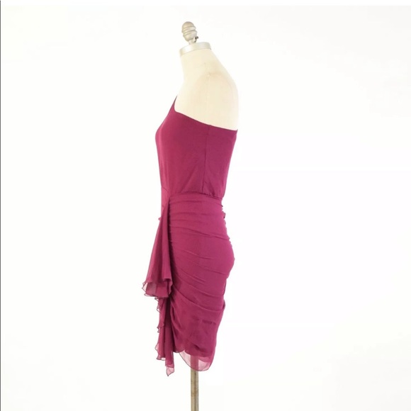 Alice + Olivia one shoulder silk chiffon dress - Picture 4 of 6